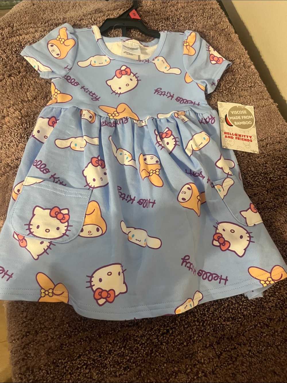 Hello Kitty Light Blue Dress with Yellow and Pink Accents